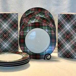 Ralph Lauren Templeton Tartan Dessert Plates 2/sets (4 plates each)